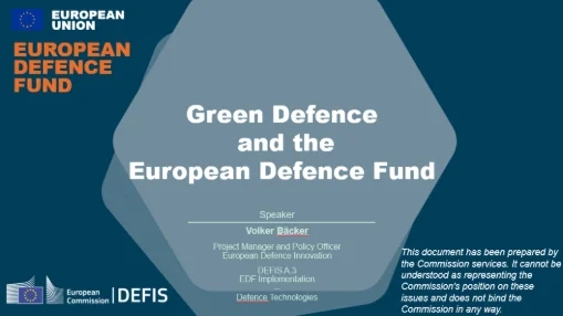 Green Defence and the European Defence Fund