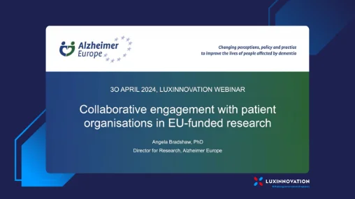 Webinar #8 - Collaborating with associations and patients groups for Patient-Centric HealthTech Solutions - Alzheimer Europe